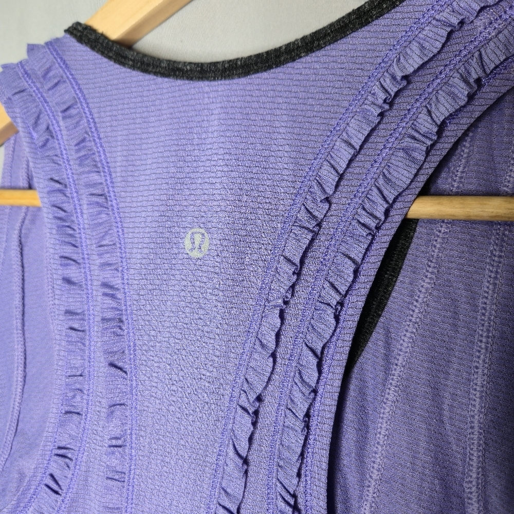 Lululemon Ruffle Purple Tank Top Size 4 - Picture 5 of 6